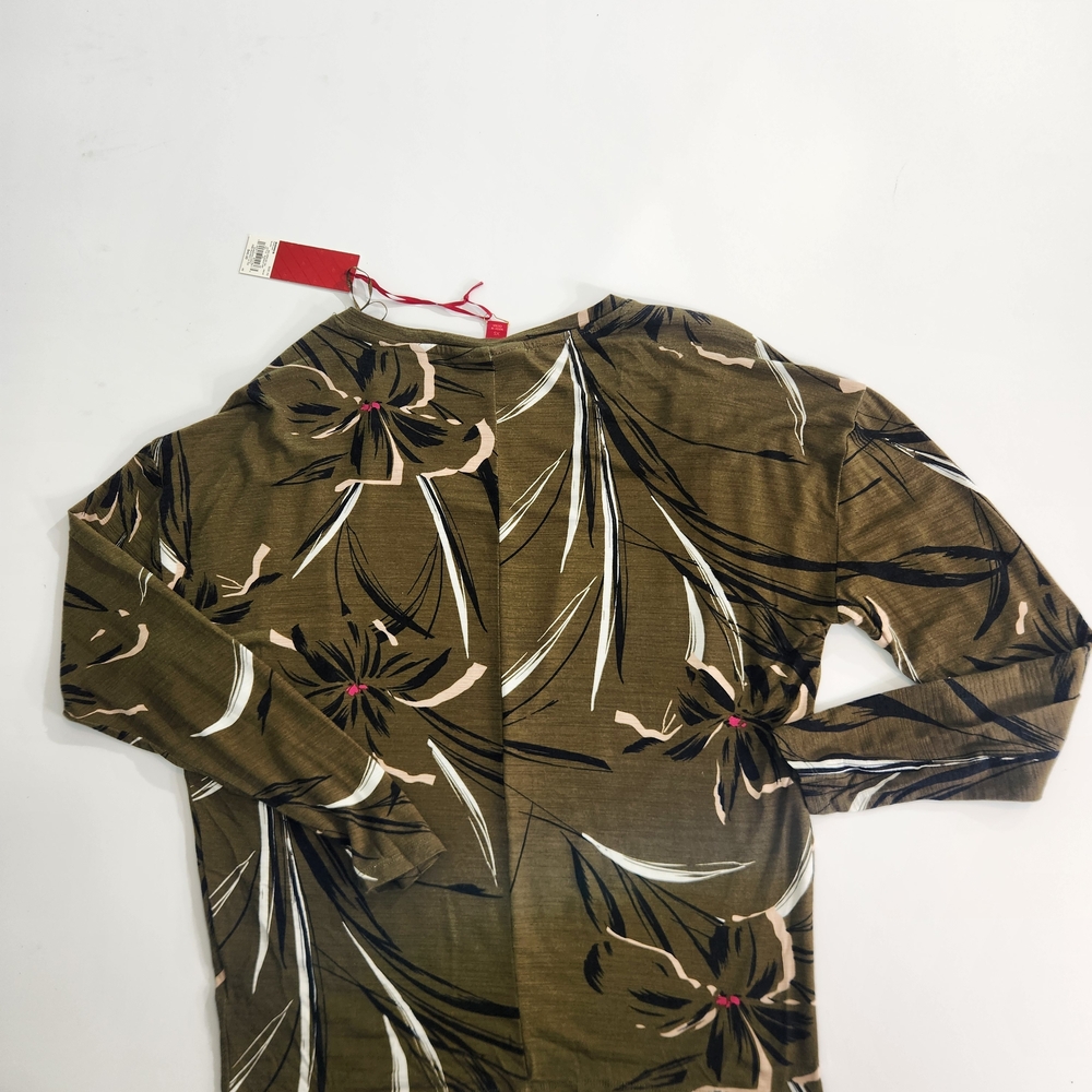 Jennifer Lopez Womens Top Blouse Size XS Long Sleeve Ruched Green NWT 01 - Picture 8 of 10